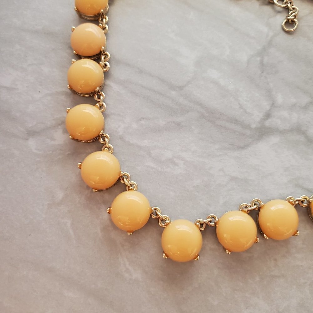 💗 J. Crew Peachy Pink Gold Bubble Classic Statement Necklace 💗 - Picture 5 of 13
